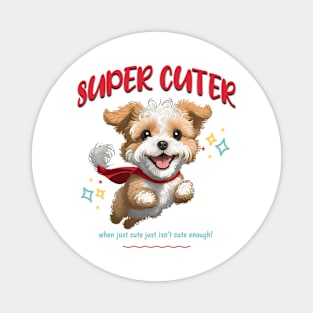 Super Cuter, cute superhero dog flying Magnet